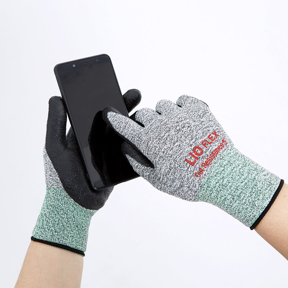 LIO FLEX Level 5 Cut Resistance NBR Foam Coated Work Gloves