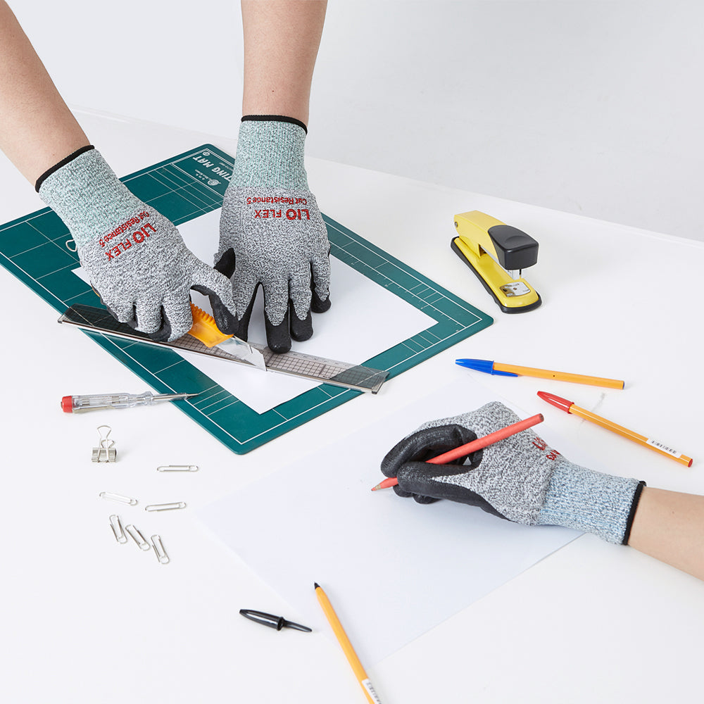 LIO FLEX Level 5 Cut Resistance NBR Foam Coated Work Gloves