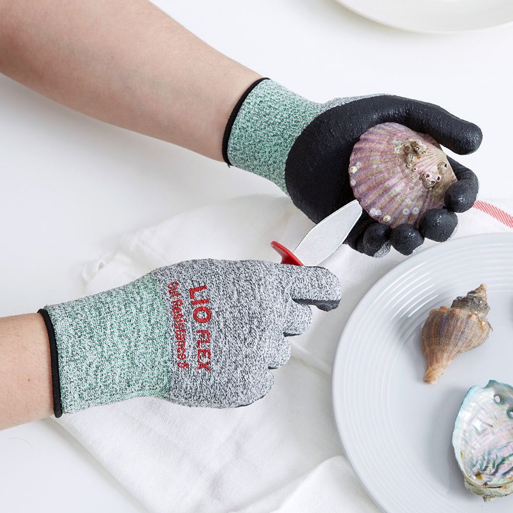 LIO FLEX Level 5 Cut Resistance NBR Foam Coated Work Gloves